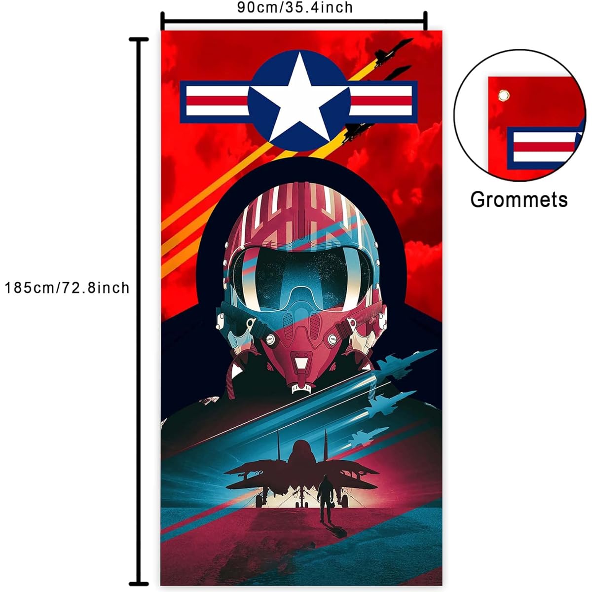 Pilot Aircraft Happy Birthday Banner Airplane Aviation Fighter Theme Backdrop for Boys/Men 1st Birthday Party Baby Shower Fighter Jet Party Supplies Decorations Photo Booth Props
