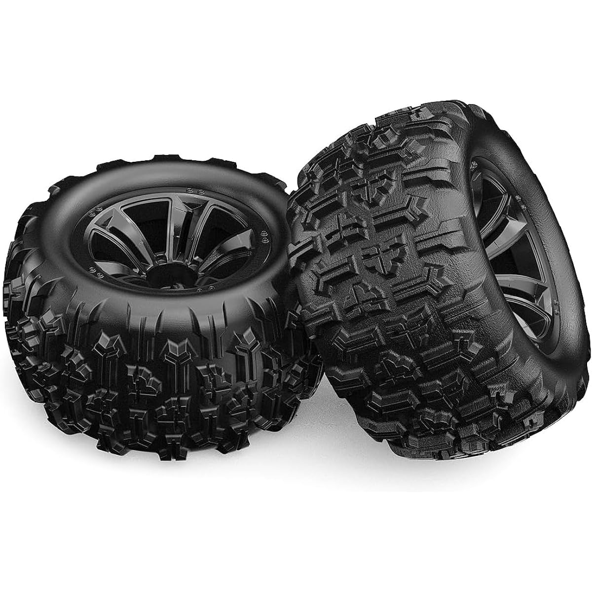 4pcs Original 12mm Hex Hub Wheel Rim & Rubber Tire for 1/16 Off-road RC Car 16208 16209 16210 H16BM H16GT H16H