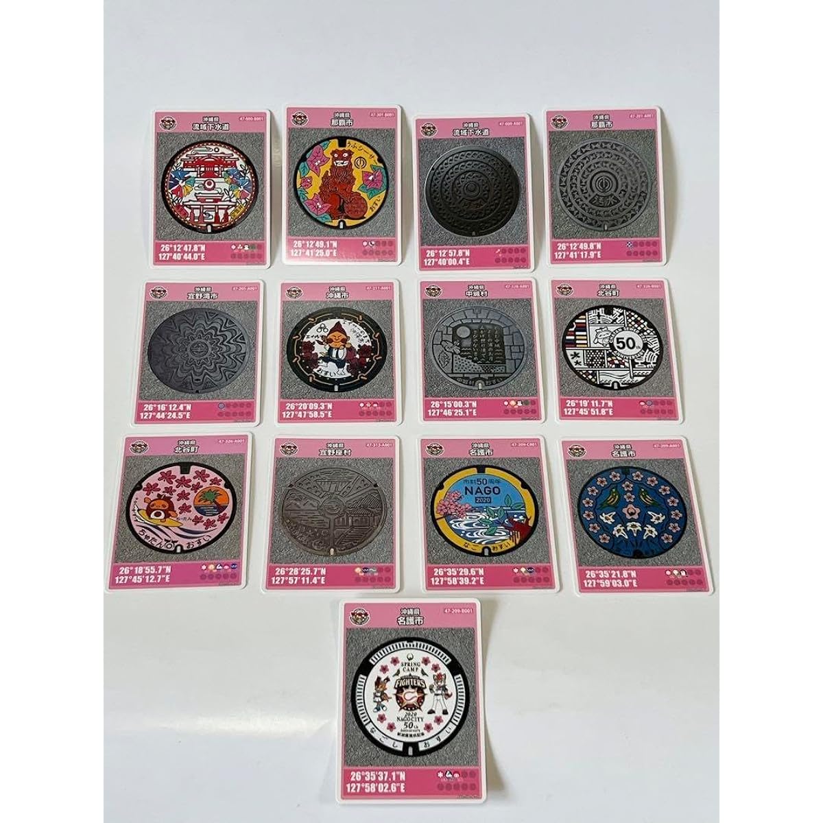 Full set Okinawa exclusive Okinawa manhole card 13 piece set