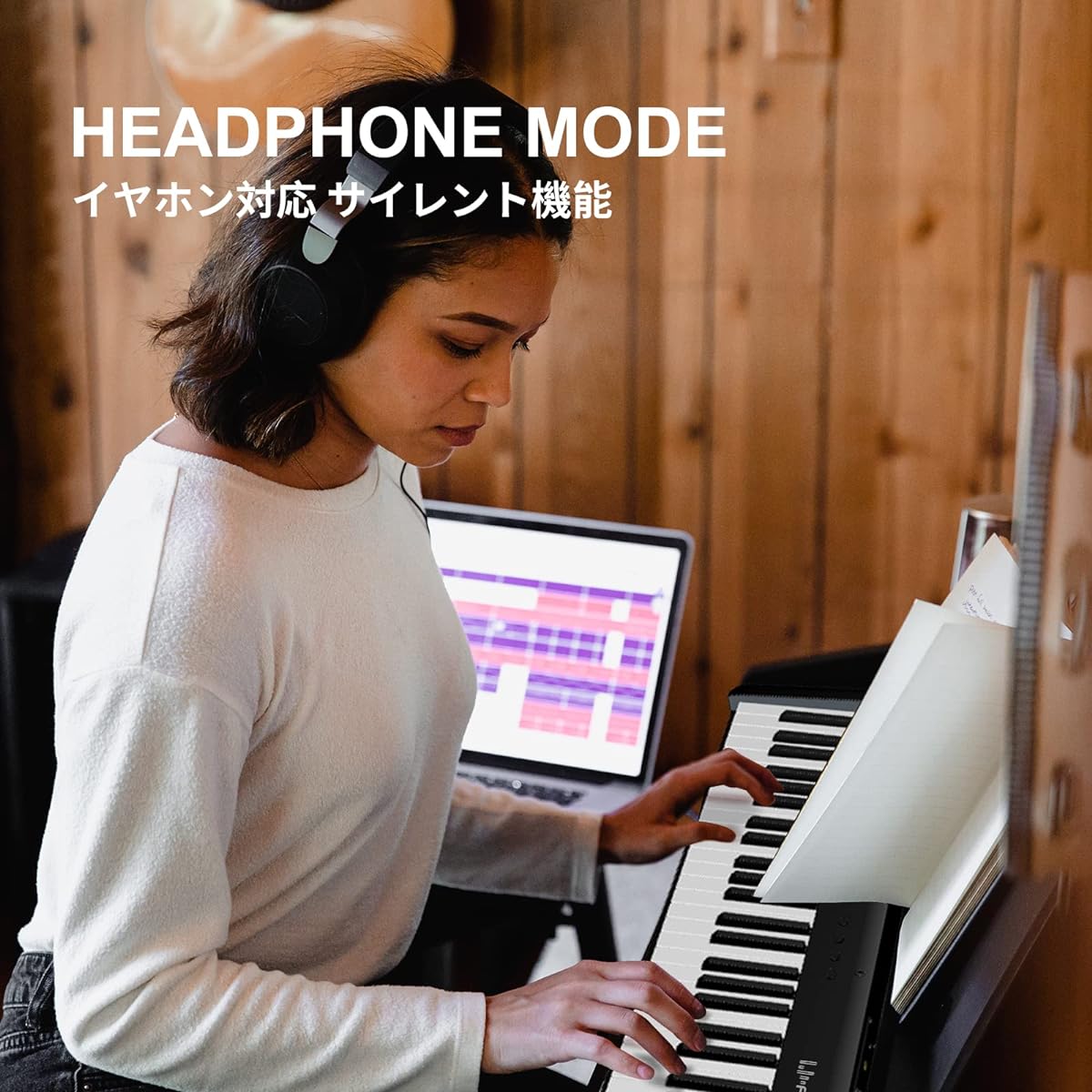 Electronic Piano Hammer Action 88 Keys for Beginners Semi Weighted with Pedal Dustproof Portable Electronic Piano Keyboard 88 Keys Wireless MIDI Compatible Adults