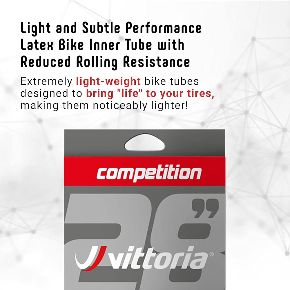 Vittoria Competition Latex Tube [COMPETITION LATEX TUBE] 48mm (FV/RVC [2 Piece Valve]) Presta Valve Nut/Cap Included Bicycle Tube