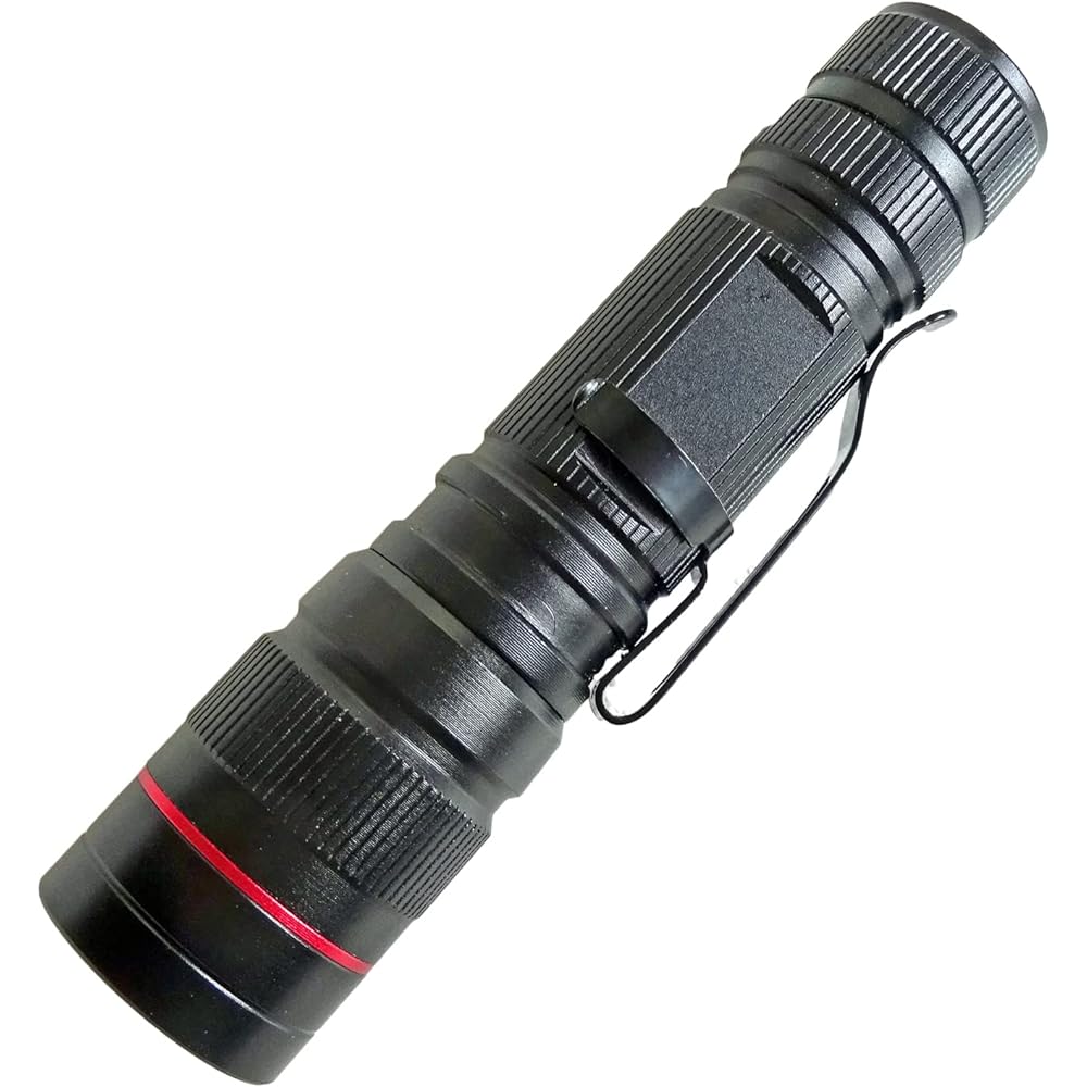 AHJ LED Flashlight Kaitenn Flashlight Rotating Buckle [Flashlight with Rotating Buckle] Telescoping Adjustment Lightweight Compact Battery Operated Night Walking Night Road Work Light Fixed Disaster Prevention Mountain Climbing Night Fishing Walking Earl