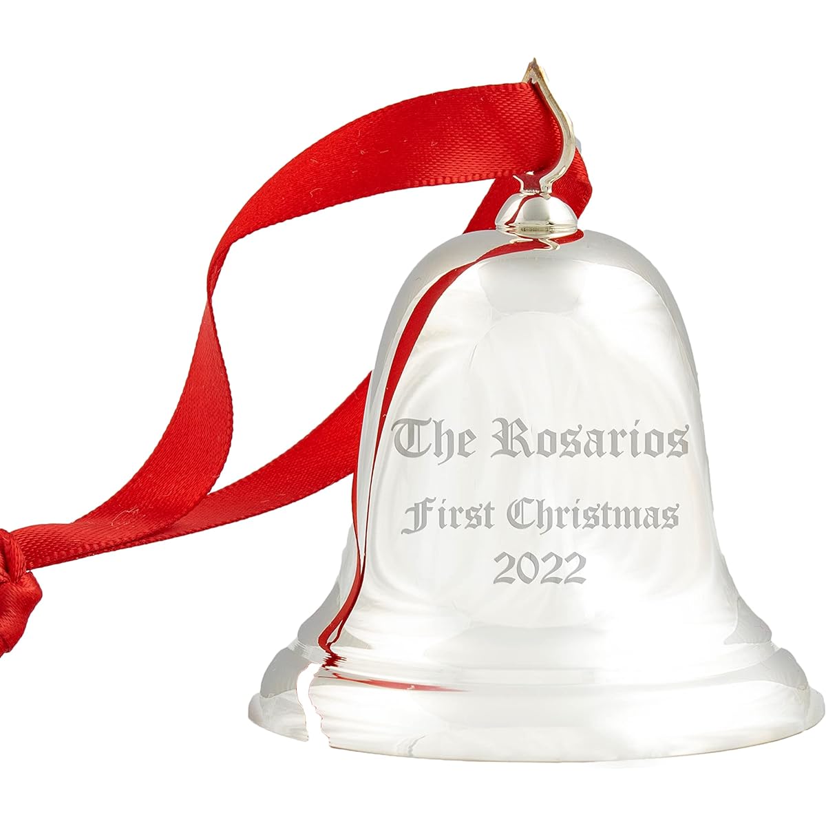 Reed & Barton Ring in the Season Legacy Bell Sterling Silver Personalized Christmas Ornament Custom Engraved Silver Bell Ornament Holiday Christmas Tree Decoration