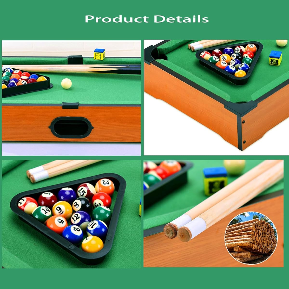 Hora de Lima Mini Pool Table for Kids Small Billiard Game Table Top Pool Table Toy Gift for Cat Cat Pool Table Toy (14 Inch)