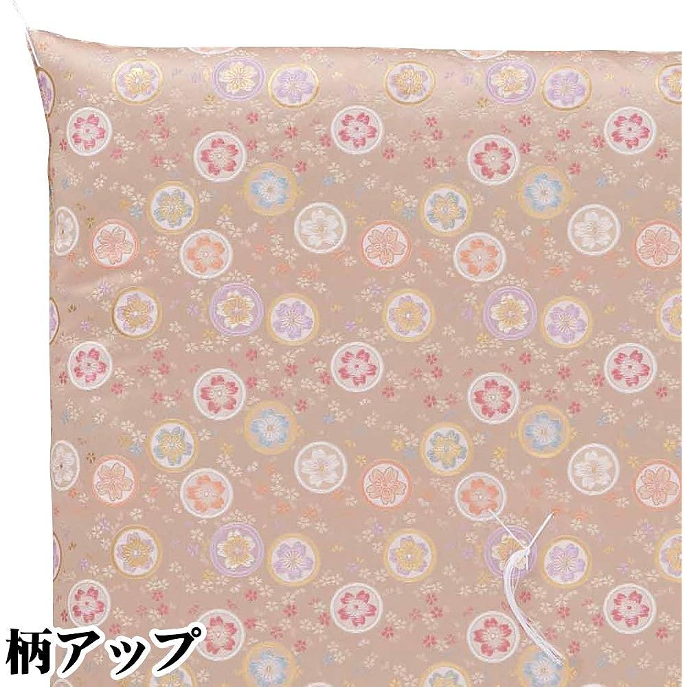Buddhist Altar Shop Takita Shoten Gozen Zabuton (Buddha Zabuton) Sakura Yen White Brown ◆ Memorial Service Buddhist Altar Buddhist Obon Temple Zabuton Gold Brocade Obon Supplies Made in Japan