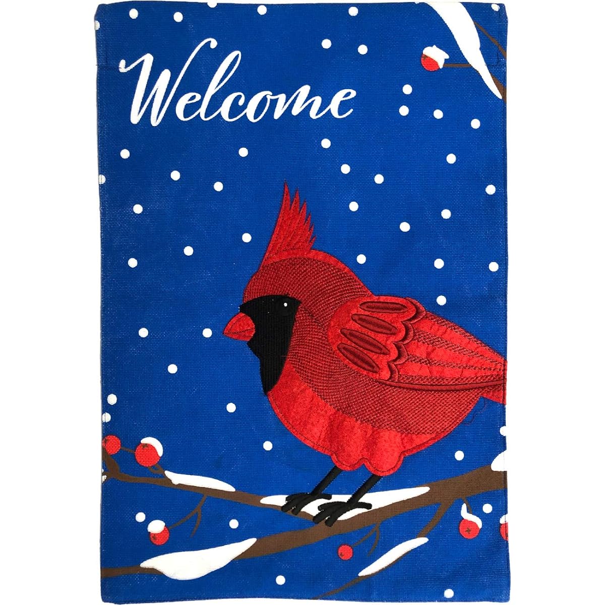 Briarwood Lane Cardinal Winter Burlap House Flag Welcome Bird 28" x 40"