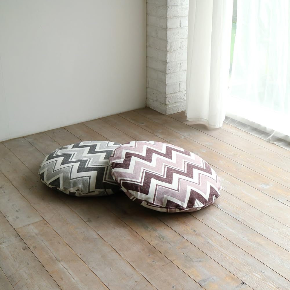 Quarter Report Floor Cushion φ60 Sarna Wine Made in Japan