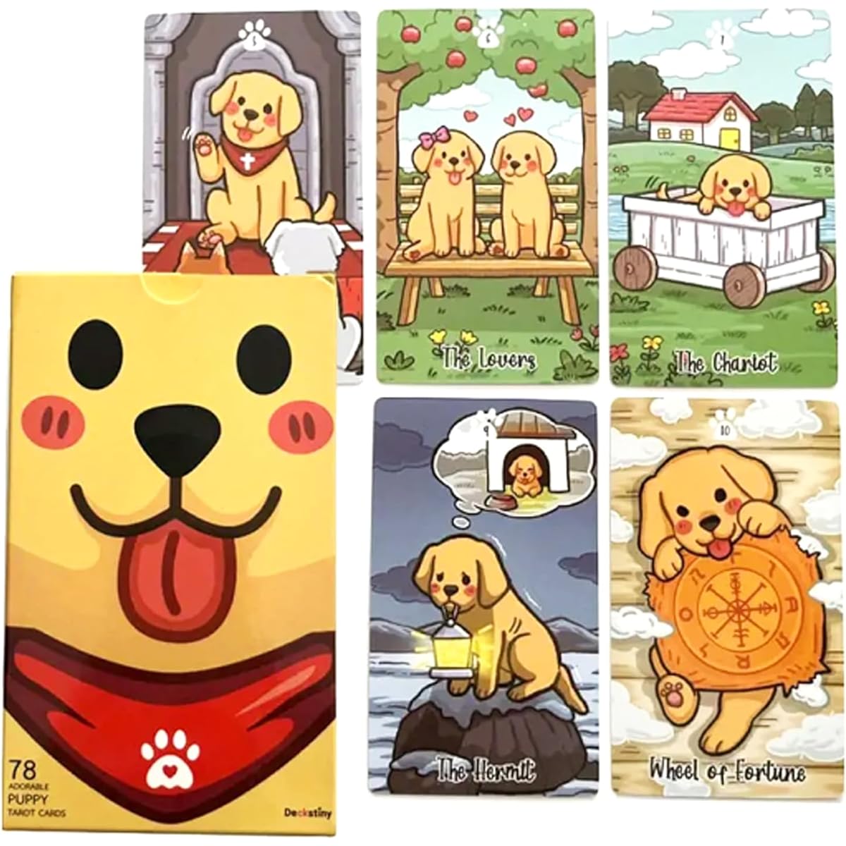 mrdiyshisha Labrador Tarot: Standard 78 Card Cute Dog Tarot Deck with Guidebook and 2 Special Cards - Unleash Cuteness and Intuition (Card Size: 4.75" x 2.75")