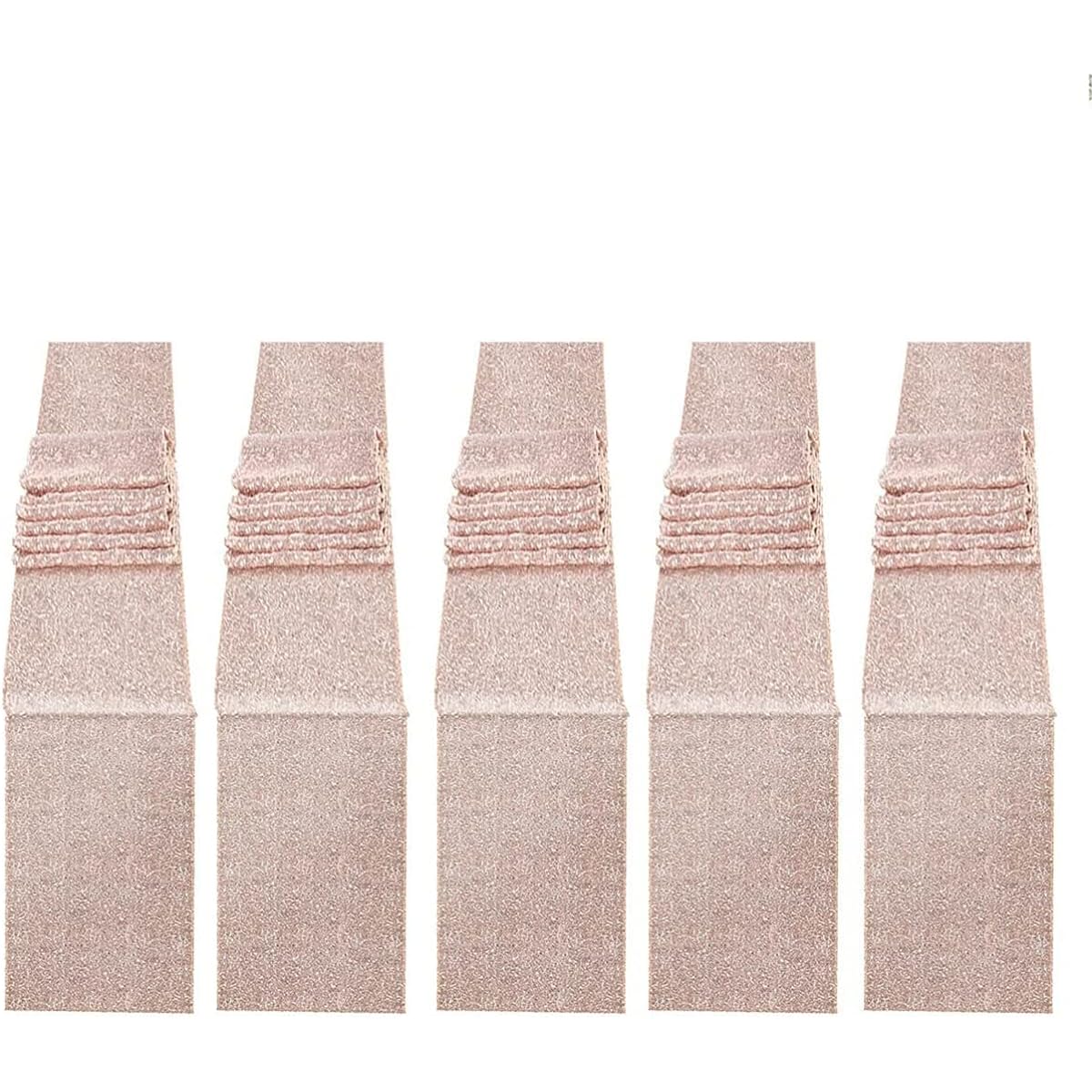MENGQ Rose Gold Table Runner 12"x72" 5 Pack Sequin Table Runner Party Decoration Glitter Table Linen Runner Glitter Dinner Party Supplies for Baby Shower Holiday Celebration