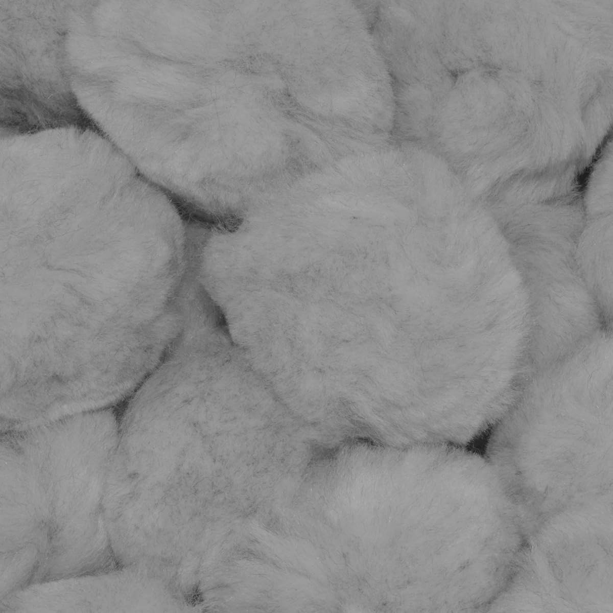 15 Pieces 2.5" Grey Large Craft Pom Poms