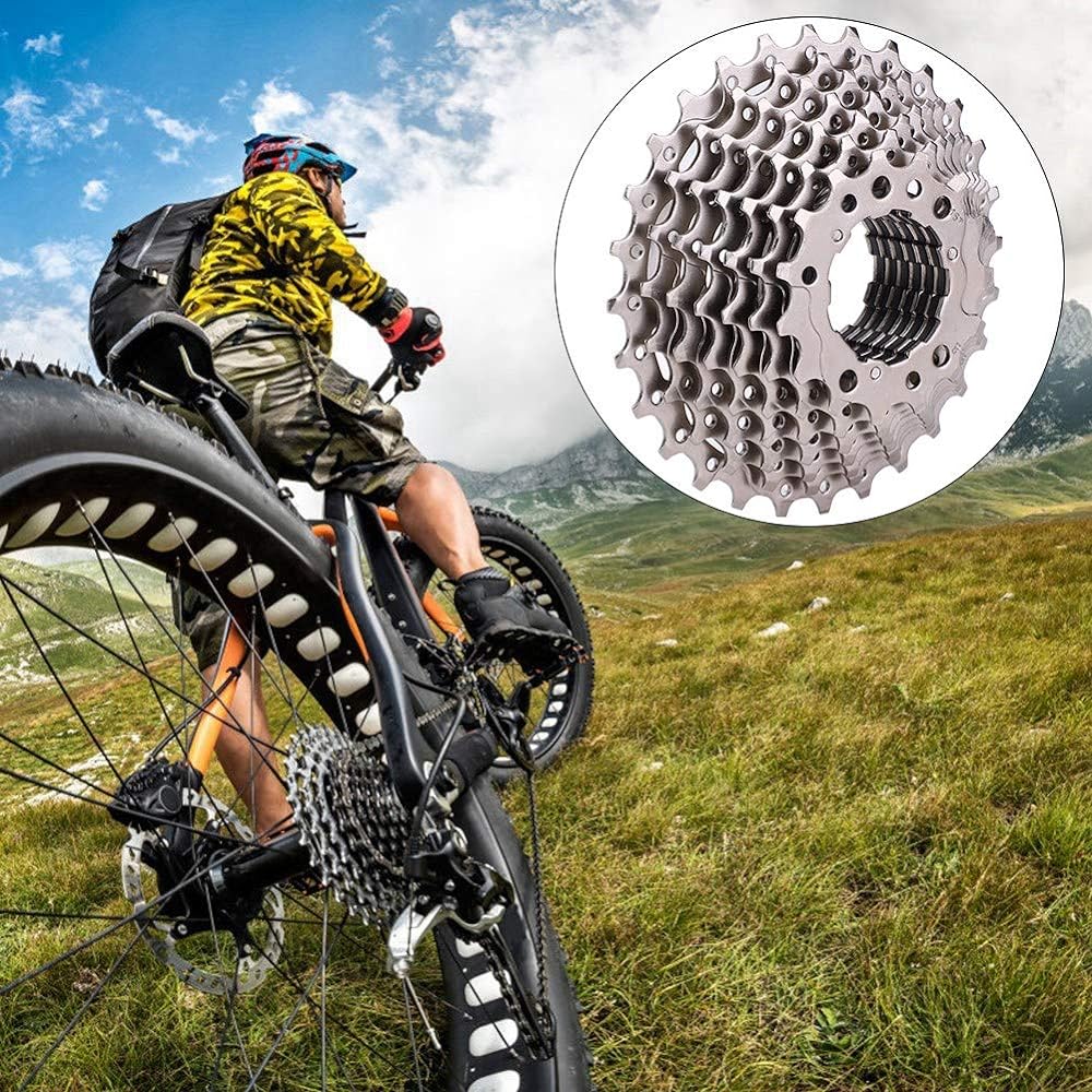 Sprocket 9s Freewheel Hollow Design Lightweight Super Wear-resistant Steel 8/9/10/11 Speed 11-28T Road Bike Freewheel Cassette Sprocket Bicycle Replacement Accessories (9S-11-28T)