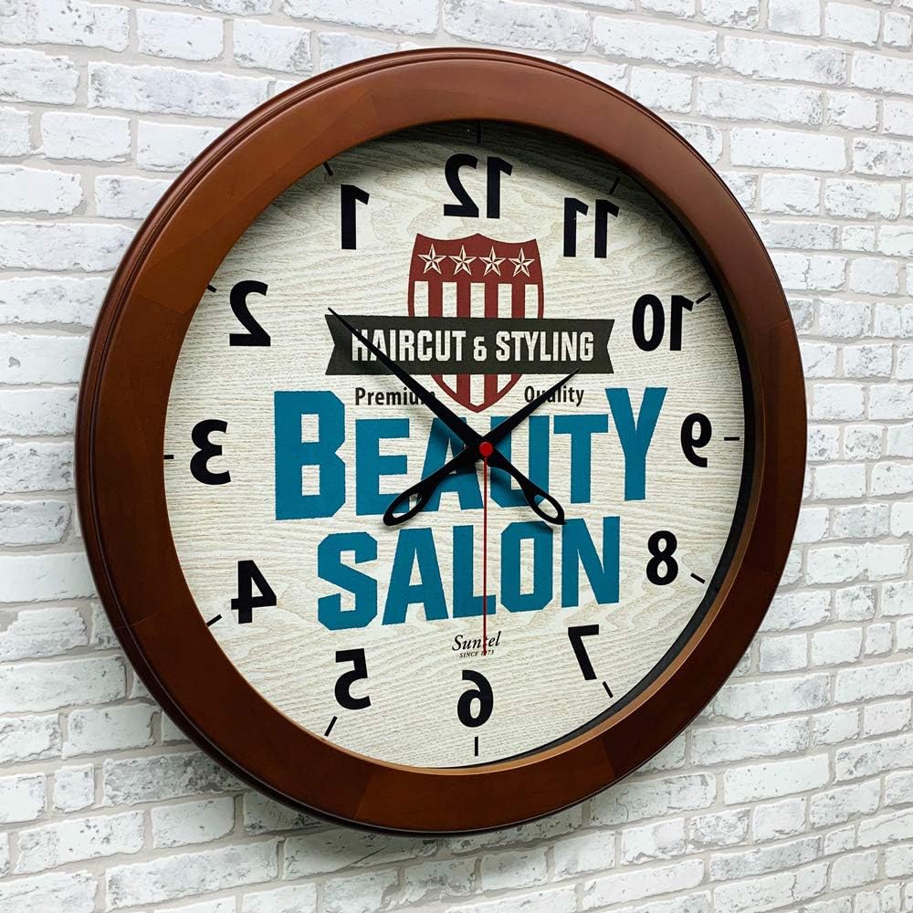 Santel Made in Japan Reverse Wall Clock BEAUTY SQ09-BR, Brown, Diameter 330 x 45mm