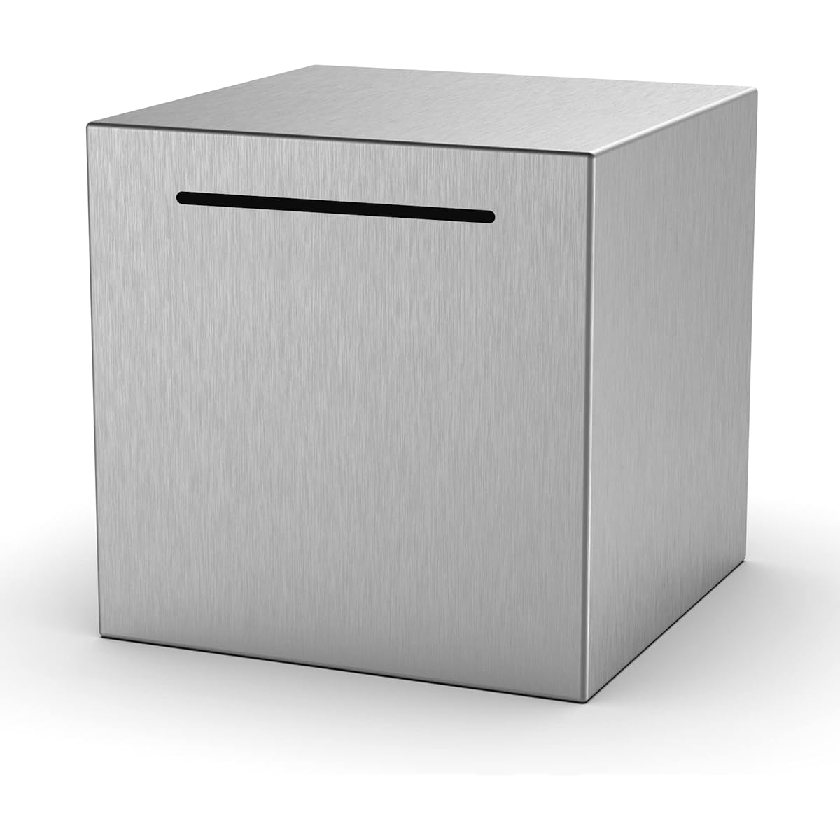 Piggy Bank for Adults Stainless Steel Money Box Need to Open Money Saving Box Silver 7.8 Inch