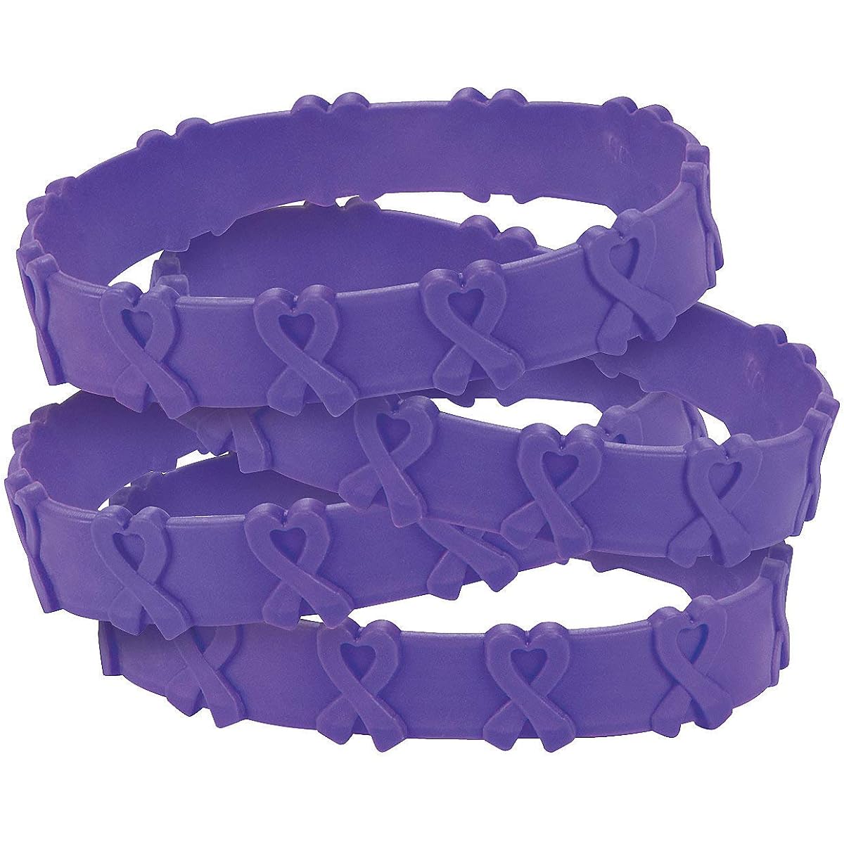 Purple Awareness Pop Out Bracelets (24 Pieces)