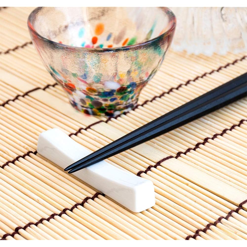 Daikokuya Edo Wooden Chopsticks, Made in Japan, Premium Octagonal Shaved African Ebony, Oil Polished Finish (22cm)