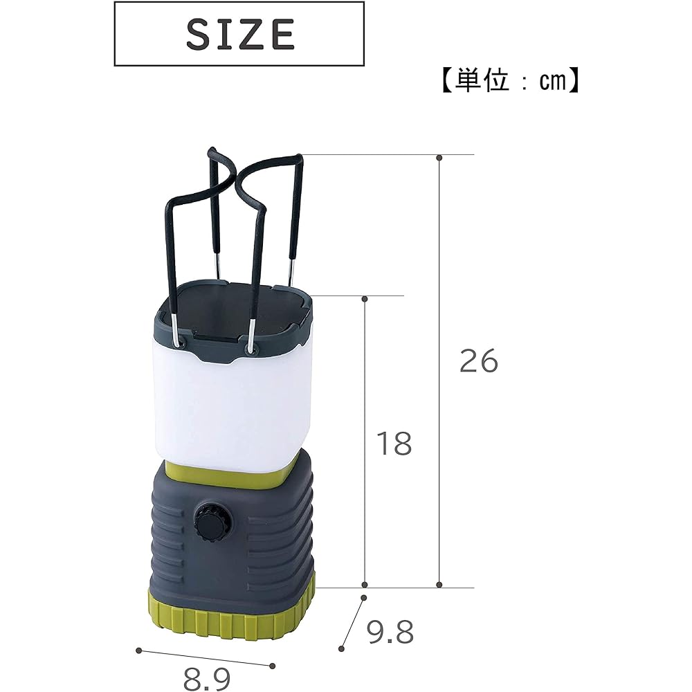 Takeda Corporation (TAM5Z) Stepless Dimmable Lantern (Battery Operated) MDN-43GY Gray 8.9 x 9.8 x 18cm