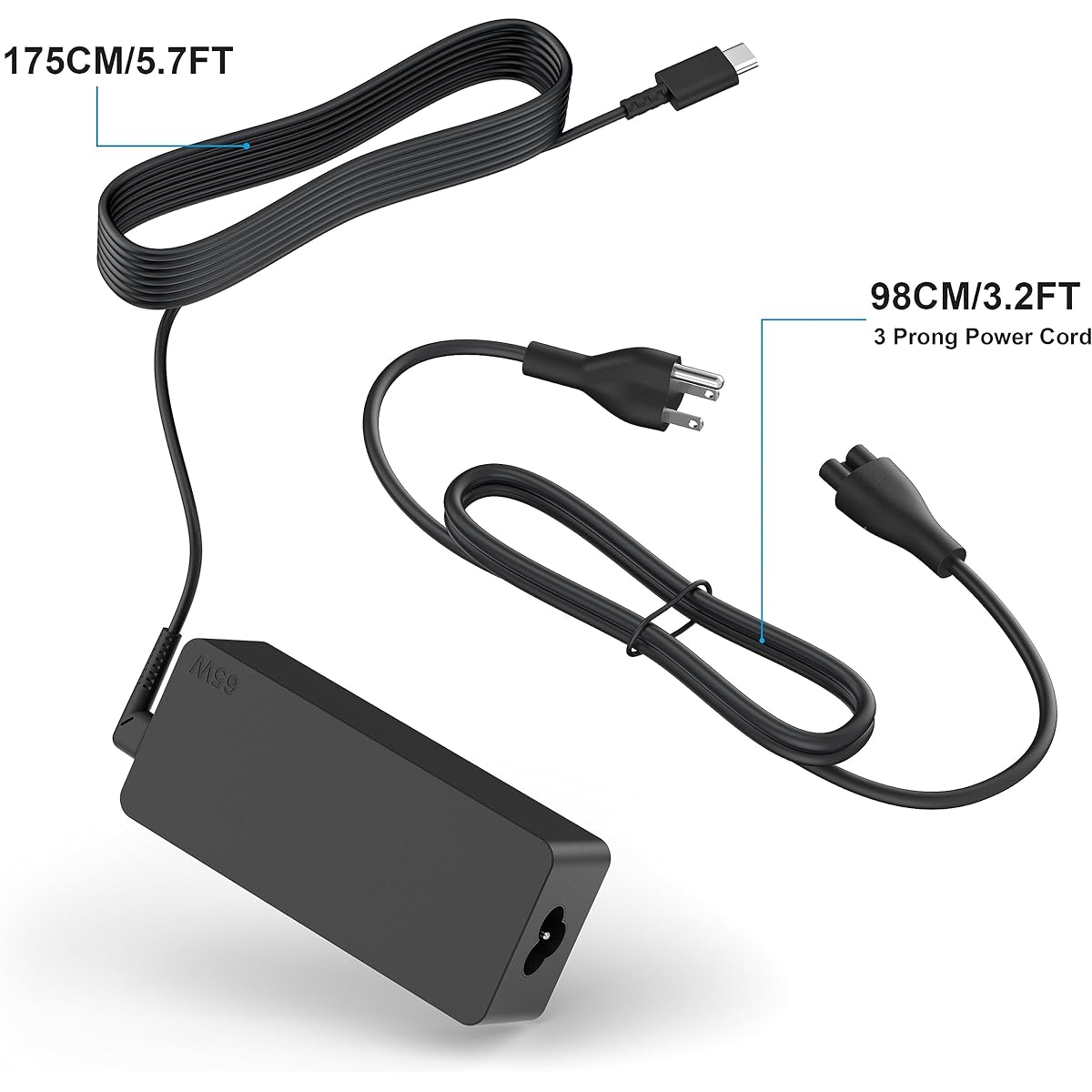 PeloFamily Replacement Power Cord for Peloton Bike Plus Charger Cord Power Adapter for up to 65W Bike + Accessories PL-02 Only (Not Compatible with Original Bikes)