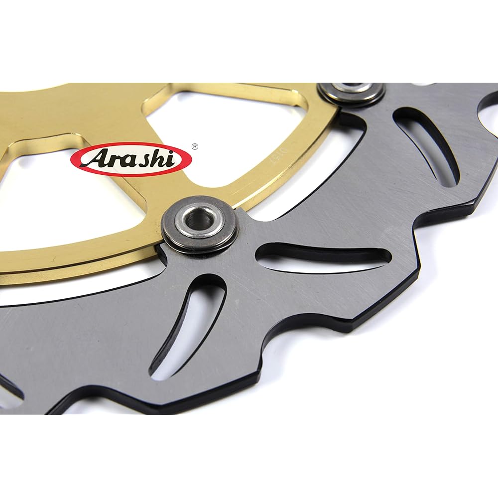 Arashi Front and Rear Brake Disc Rotor for Suzuki GSX-R600 GSXR600 GSXR 600 1997-2003 Motorcycle Replacement Accessories Gold 1998 1999 2000 2001 2002 03