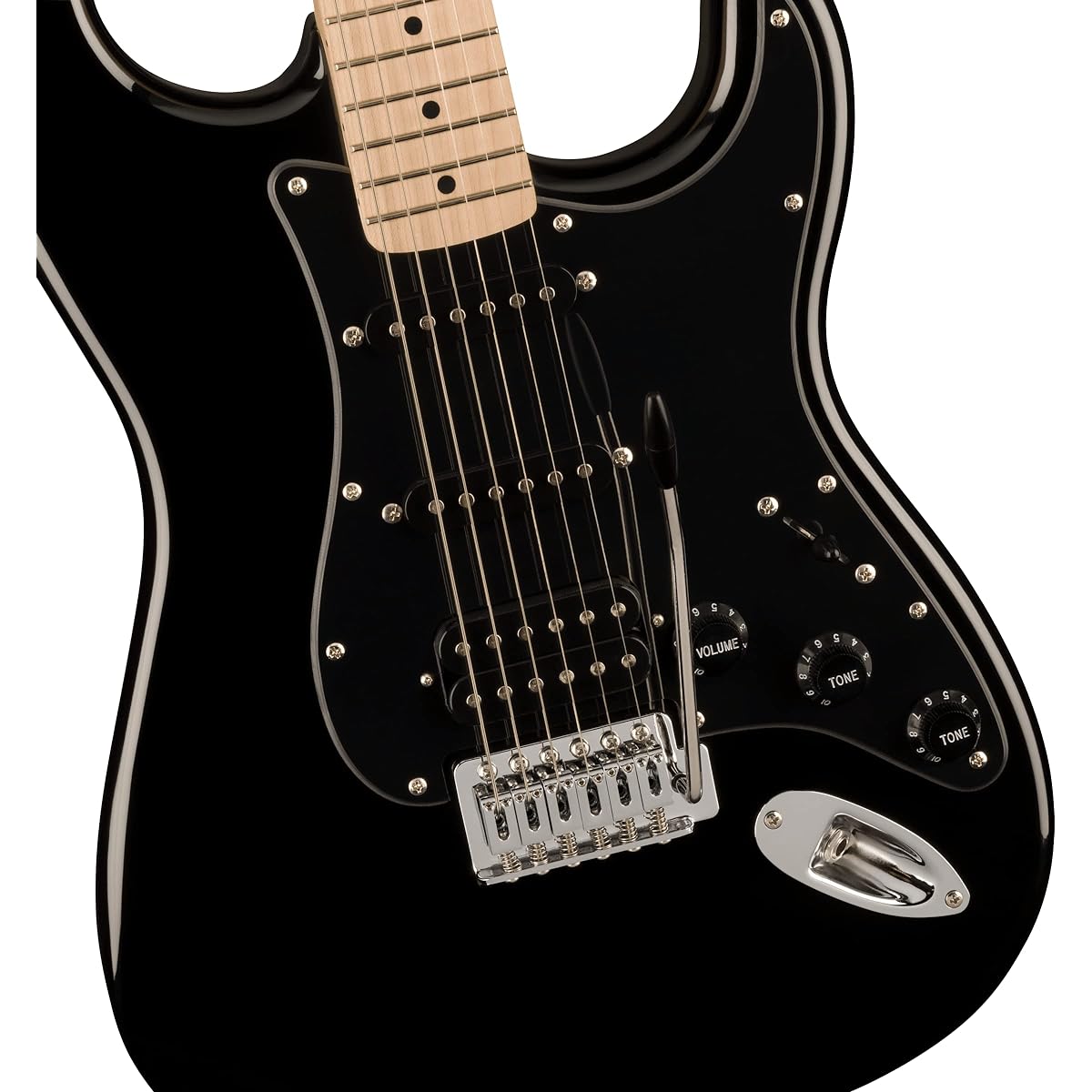 Squier by Fender Fender Squier Electric Guitar Squier Sonic™ Stratocaster® HSS, Maple Fingerboard, Black Pickguard, Black Soft Case Included