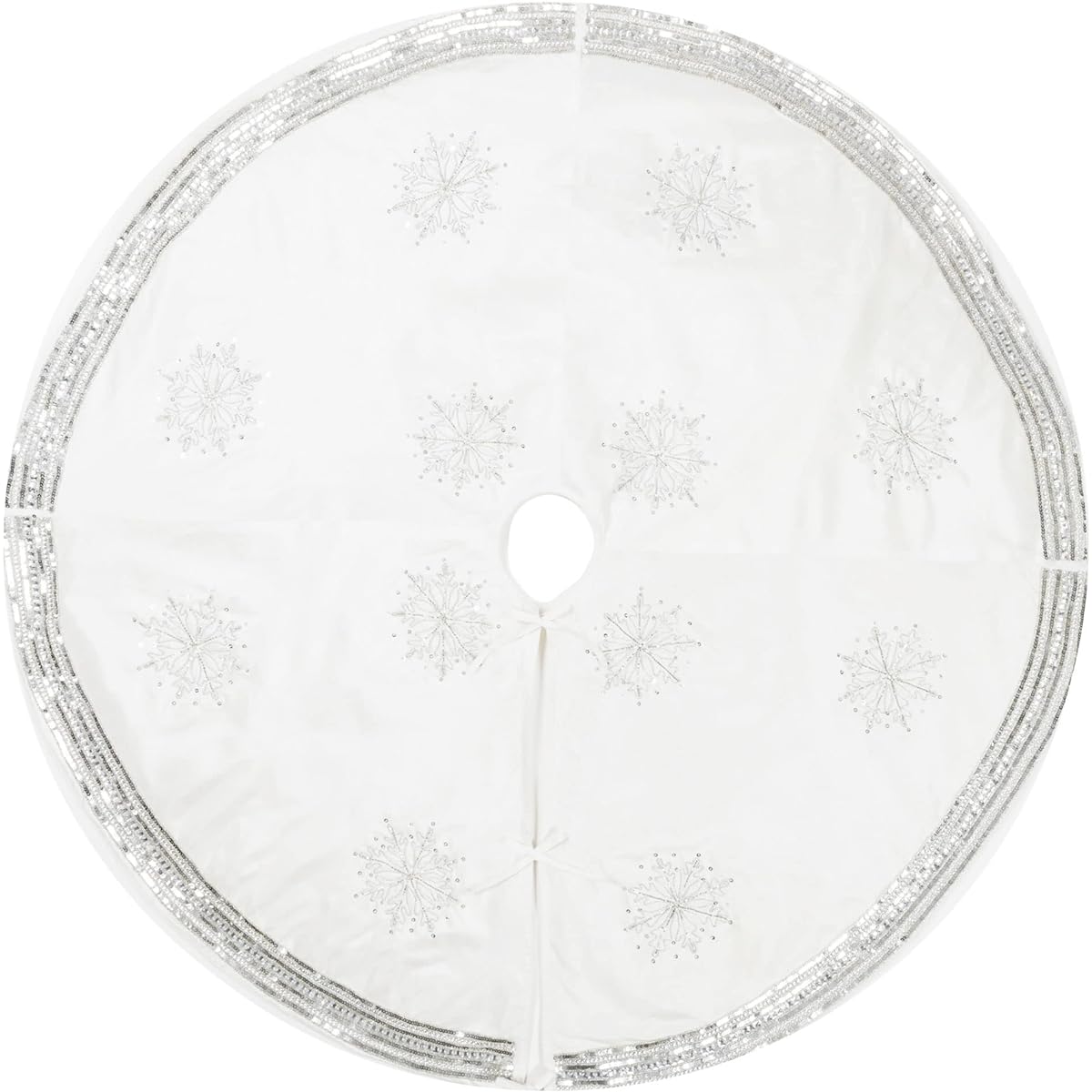Vickerman 60" Striped Snowflake Christmas Tree Skirt