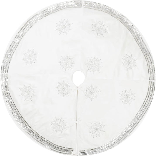 Vickerman 60" Striped Snowflake Christmas Tree Skirt