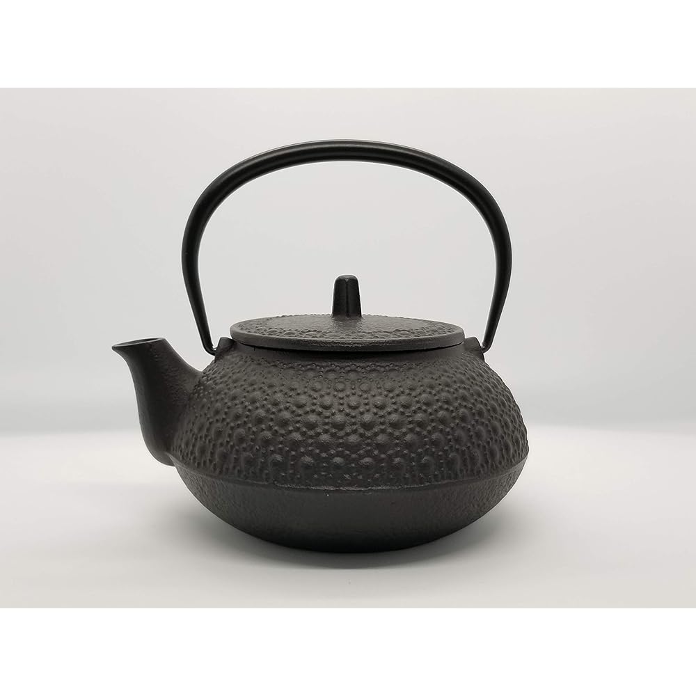 Iwachu Iron Kettle Teapot Type 5 New Turtle Shell Black Baked 0.65L No Enamel Open Fireable Nanbu Tekki 12804