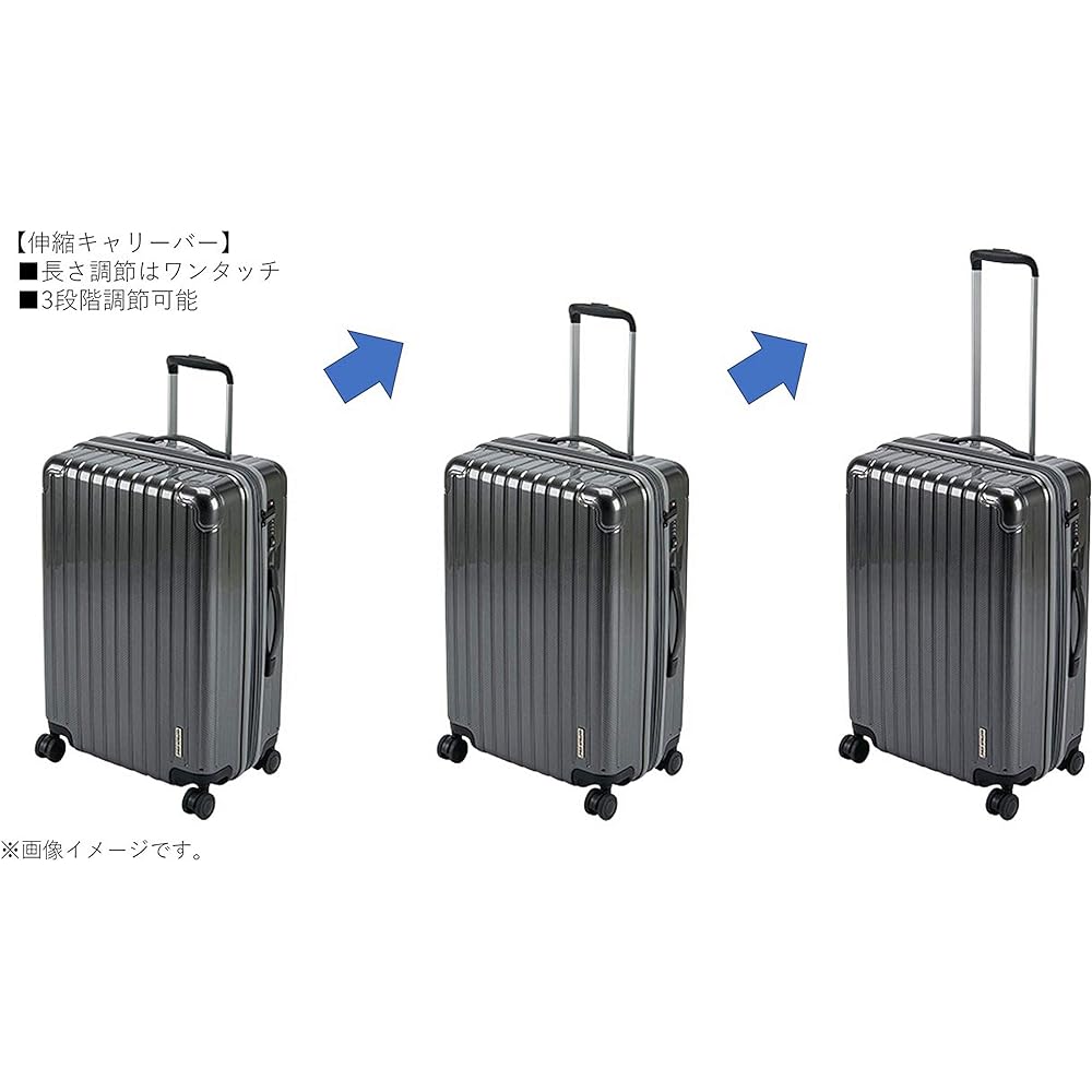 CAPTAIN STAG Suitcase Carry Case Carry Bag Ultra Light TSA Lock Double Wheel 360 Degree Rotation Quiet Double Zipper Type S/M/L Size Partir UV-64~UV-84