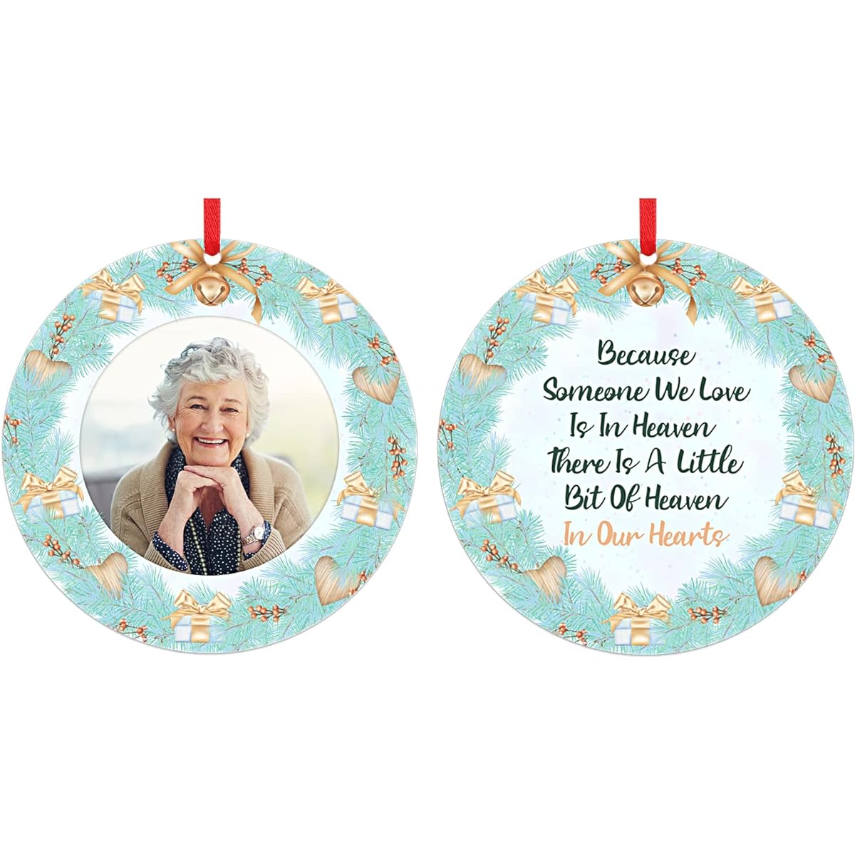 PETCEE Christmas Ornament Memorial Christmas Photo Frame Compassionate Gift for Those Who Lost a Loved One Christmas Tree Decoration