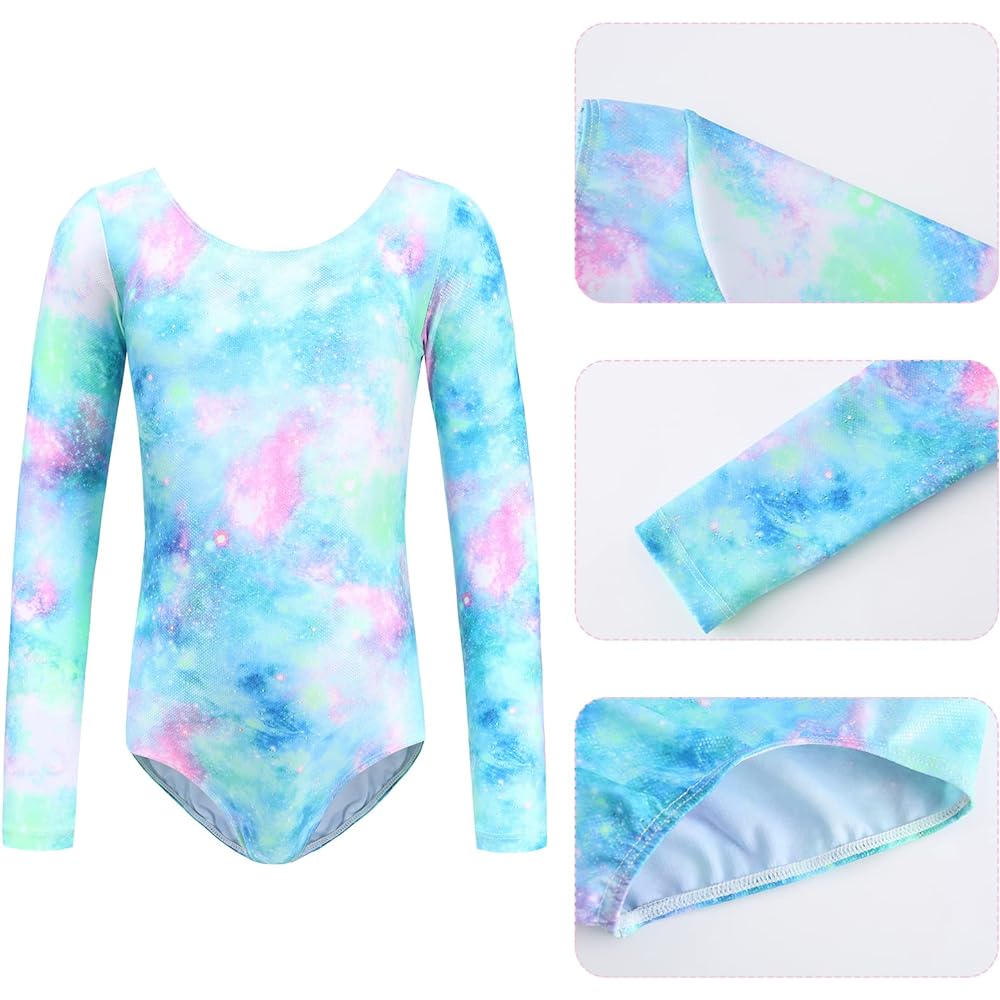 [Maeau] Children's Ballet Leotard, Ballet Costume, Practice Wear, Kids, Stretchy, Breathable, Girls, Juniors, Long Sleeve, Stretch, Gymnastics, Rhythmic Gymnastics, Competition Stage Costume