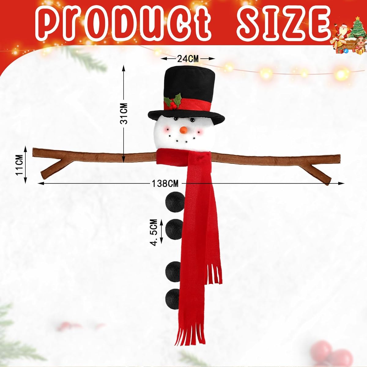 Syhood Christmas Tree Topper Holiday Christmas Decorations Tree Topper Christmas Decorations Funny Christmas Tree Ornaments for Home Christmas Party (Snowman)