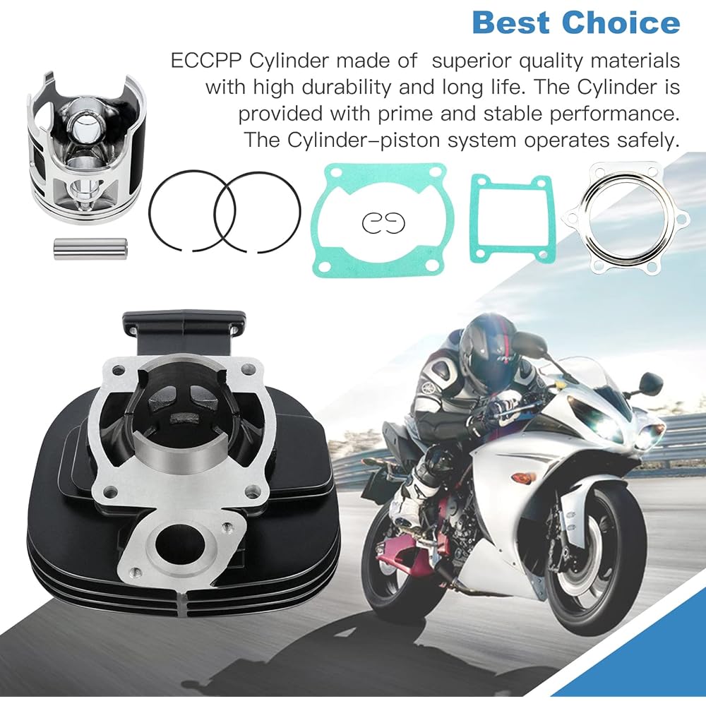 ECCPP Cylinder Piston Assembly Kit for Yamaha Blaster 200 YFS200 1998-2006 Cylinder Piston Ring Gasket Set