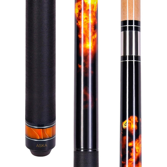 ASKA Jump Break Cue Stick JBC Fireball 3-piece construction Jump/Break Cue Tip 13mm Hard Rock Canadian Maple