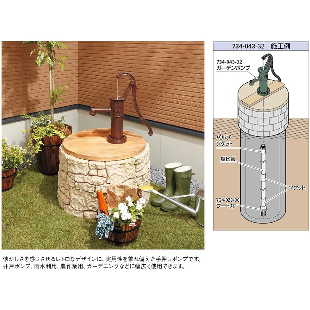 Kakudai 734-023-30 Outdoor Rainwater Utilization, Farm Work, Watering, Convenient, Backflow Prevention Foot Valve