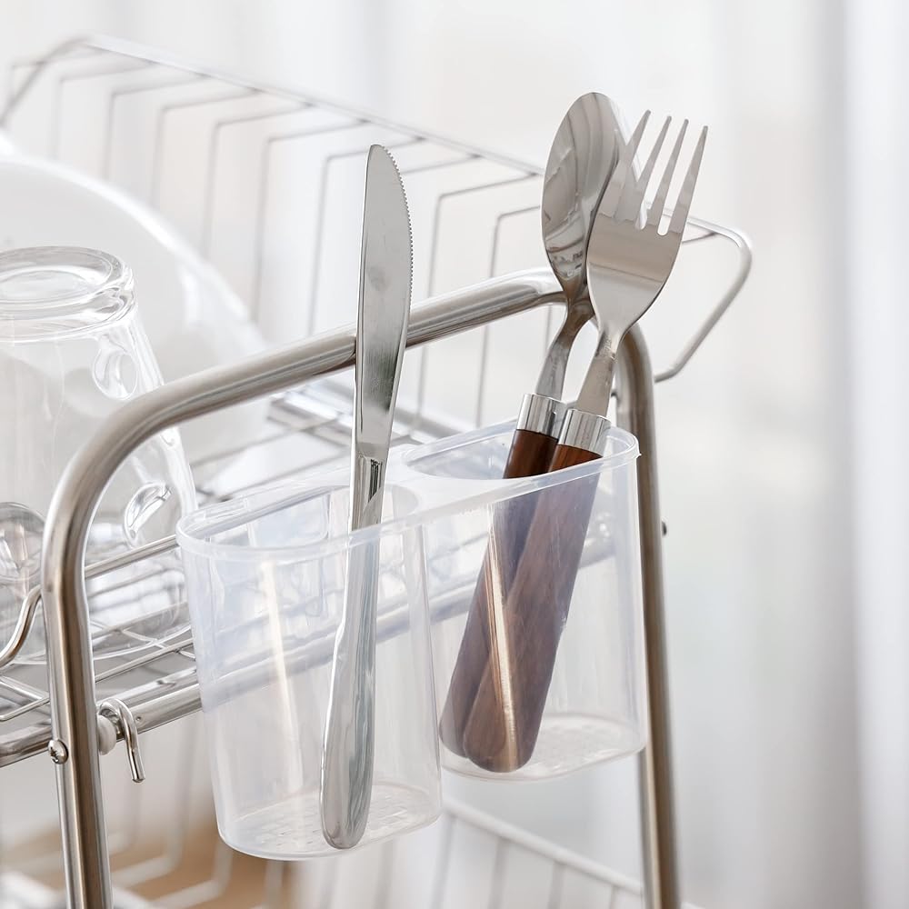 Pearl Metal Resin Tableware Drainer Basket Rack 3 Tier Pipe Type Stainless Steel AZ-5607