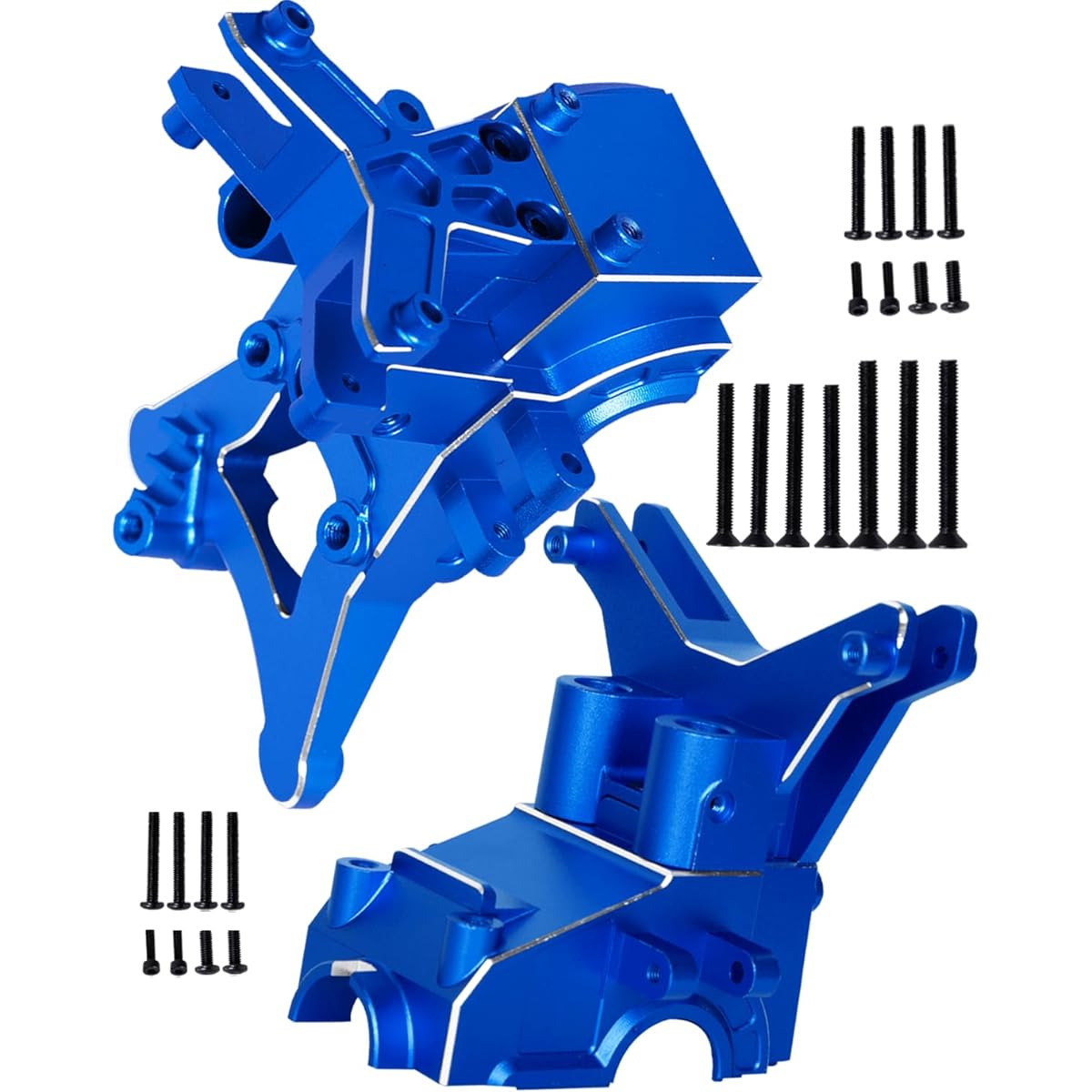 RCHuiWow RC Composite Front Rear Upper Gearbox Cover and Shock Tower Upgrade for 1/10 Arrma Big Rock 3S BLX, Granite/Senton 3S BLX(Mega550), Kraton/Outcast 4S BLX, 1/8 Typhon 3S BLX(Mega550), Navy Blue