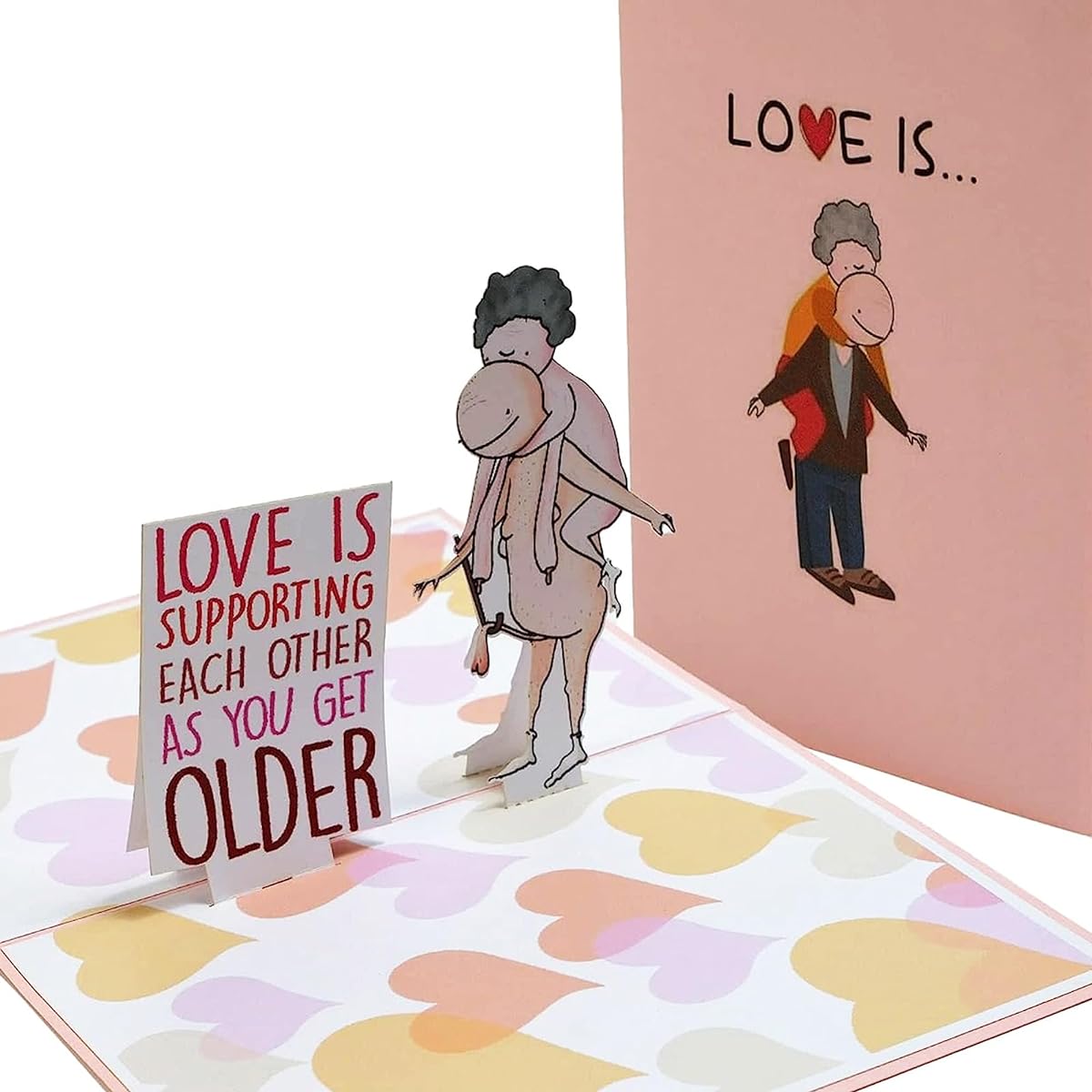 PIDELIGHT Love Is Supporting Each Other As You Get Old Pop-up Card