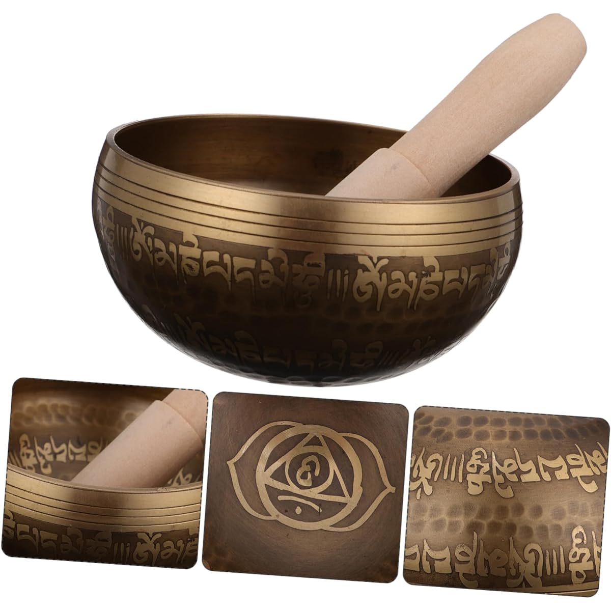 VICASKY Set of 4 Sound Bowls Tibetan Bowl Kit Tibetan Healing Bowls Chakra Bowls Relaxation Gongs Asmr Stuff Tibetan Palm Bowls Crystals and Healing