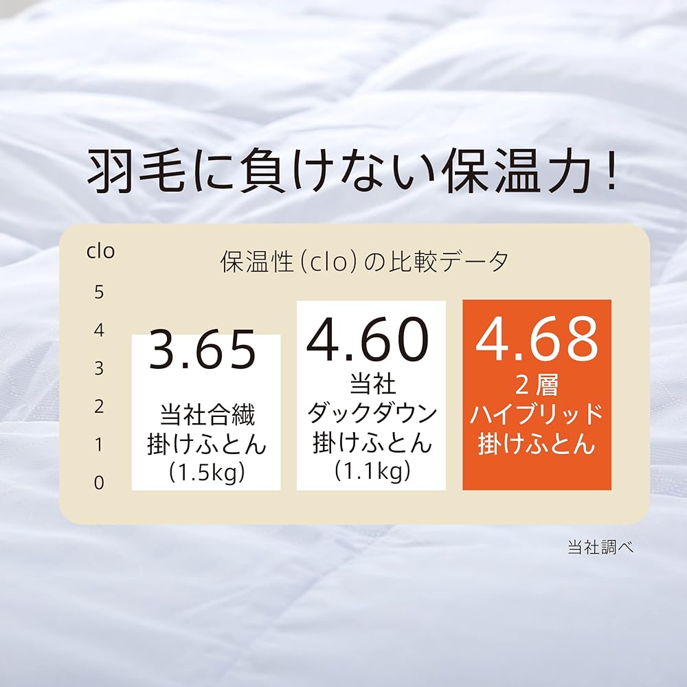 nishikawa [Nishikawa] Comforter, Single Down, Heat Storage Cotton, Double Warm, 2 Layer Type, Blue AB02129450