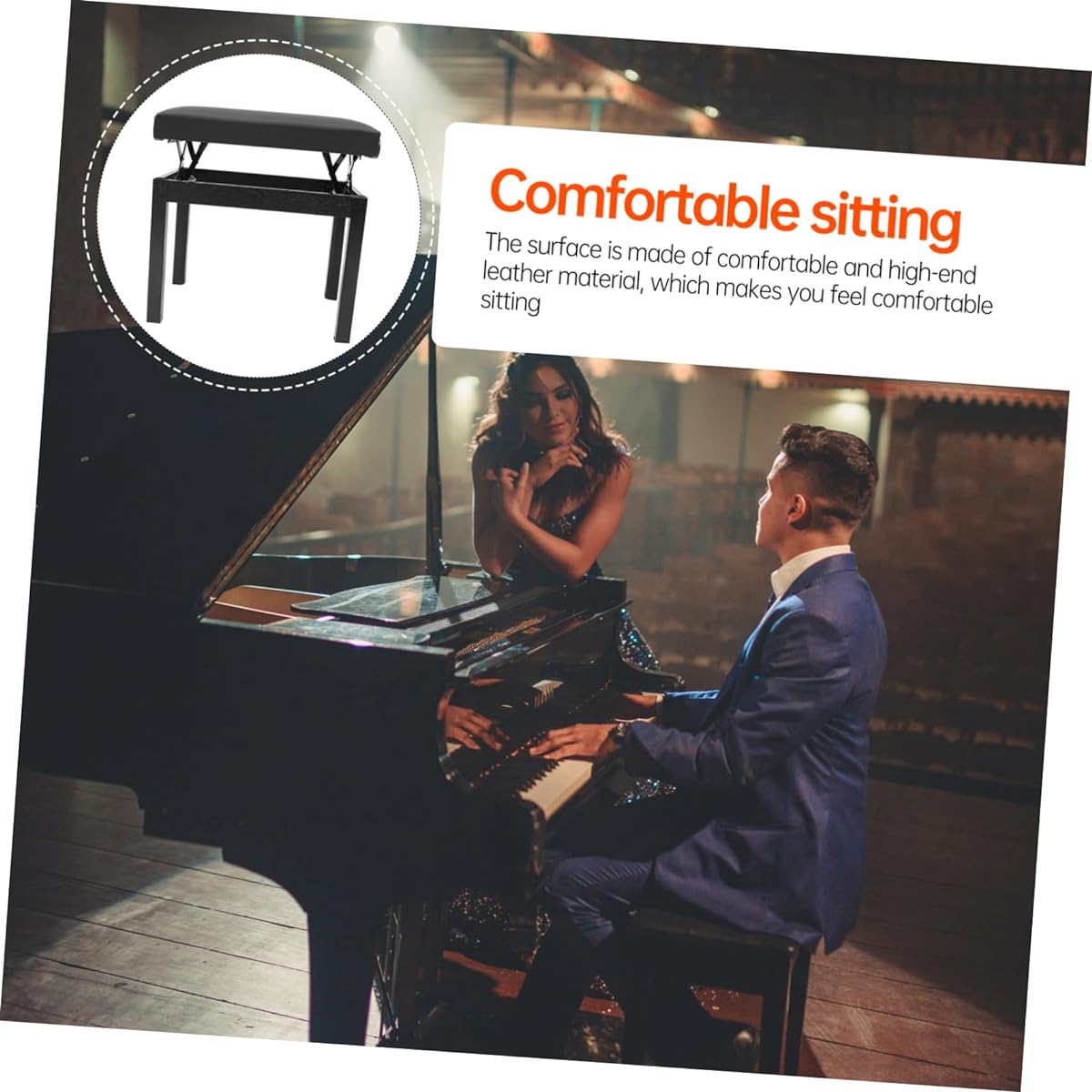 SWOOMEY 1pc Lifting Piano Stool Wooden Piano Bench Single Lifting Piano Chair Gamer Chair Gaming Chair Single Stool Piano Keyboard Bench Home