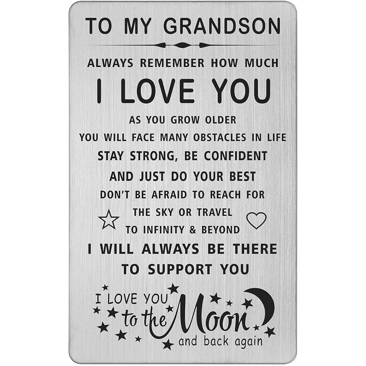 TANWIH Grandson Gifts Wallet Card Grandmother Grandson Grandson Graduation Gift Card Birthday Father's Day Present