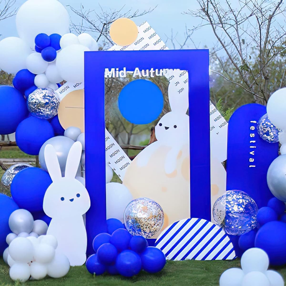 Blue Balloon Garland Kit, 140pcs Klein Blue Balloons Pack, Silver Balloons, White Balloons and Confetti Balloons for Birthday Decorations, Baby Shower Decorations, Wedding Decorations