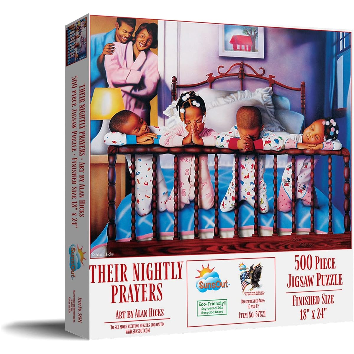 SUNSOUT INC - Their Nightly Prayers - 500 Piece Jigsaw Puzzle Artist: Twin Hicks - Finished Size 18" x 24" - MPN# 57821