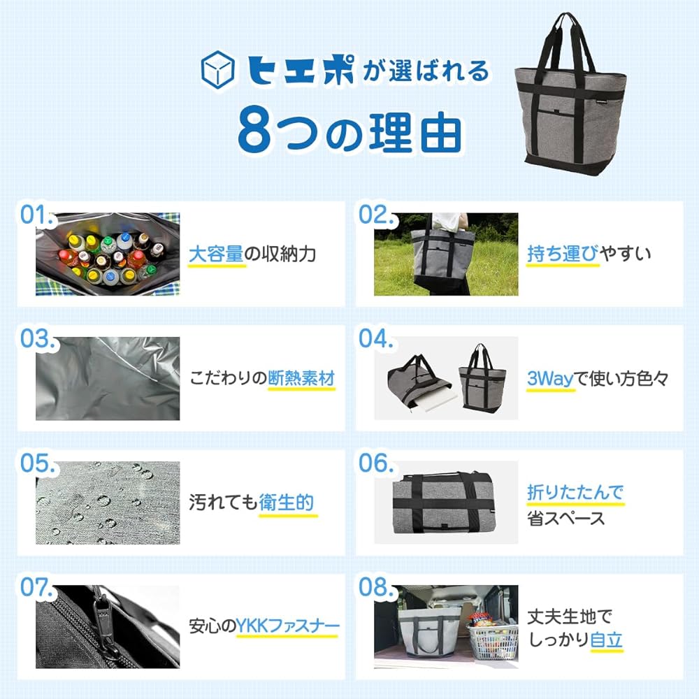 Solo Sapiens Insulated Bag, Cooler Bag, Large Capacity, The Strongest Insulated Bag, Keeps You Cold! Durable and Large Capacity Solo Sapiens HiePo Cooler Box Soft Soft Cooler Lunch Box Cold Insulation Bag Eco Bag Outdoor 30L