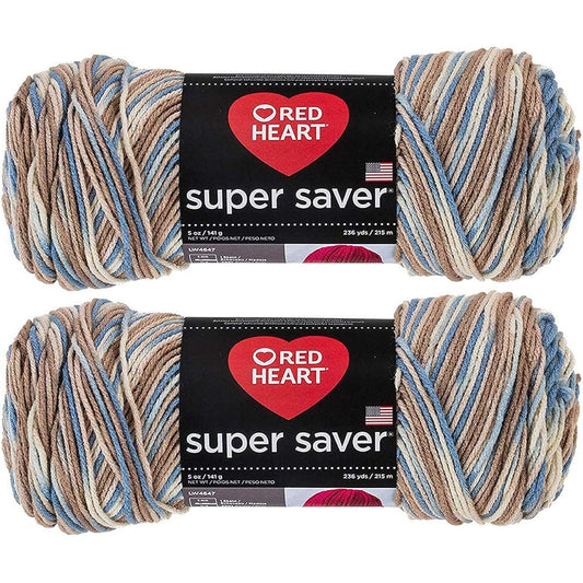 Buy in Bulk: Red Heart Super Savers (2 Pack) (Mirage, 5 oz each skein)