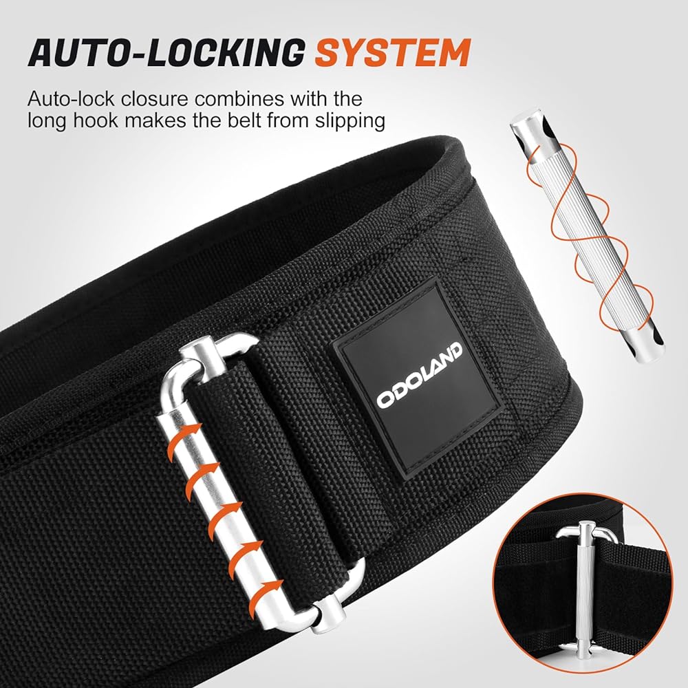 Odoland Weight Training Belt + Power Grip Lifting Belt for Muscle Training