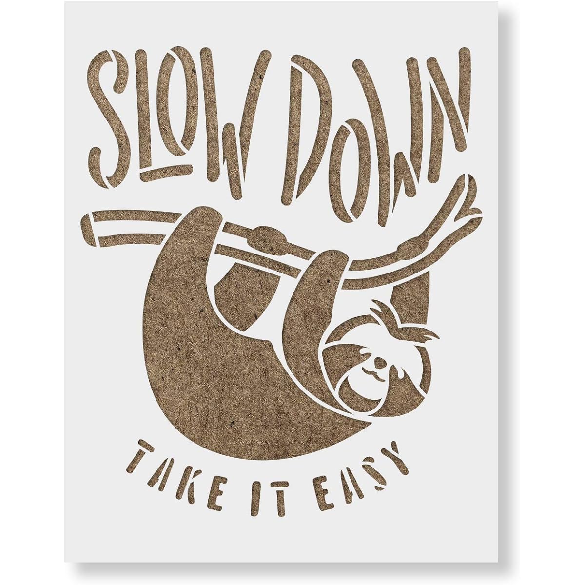 Slowdown Sloth Stencil - Reusable Stencils for Painting - DIY Slowdown Sloth Home Decor