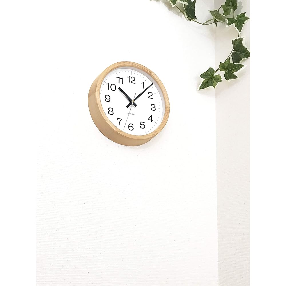 KATOMOKU Muku Clock 16 Hinoki Radio Clock Continuous Second Hand km-108HI φ220mm (Radio Clock)