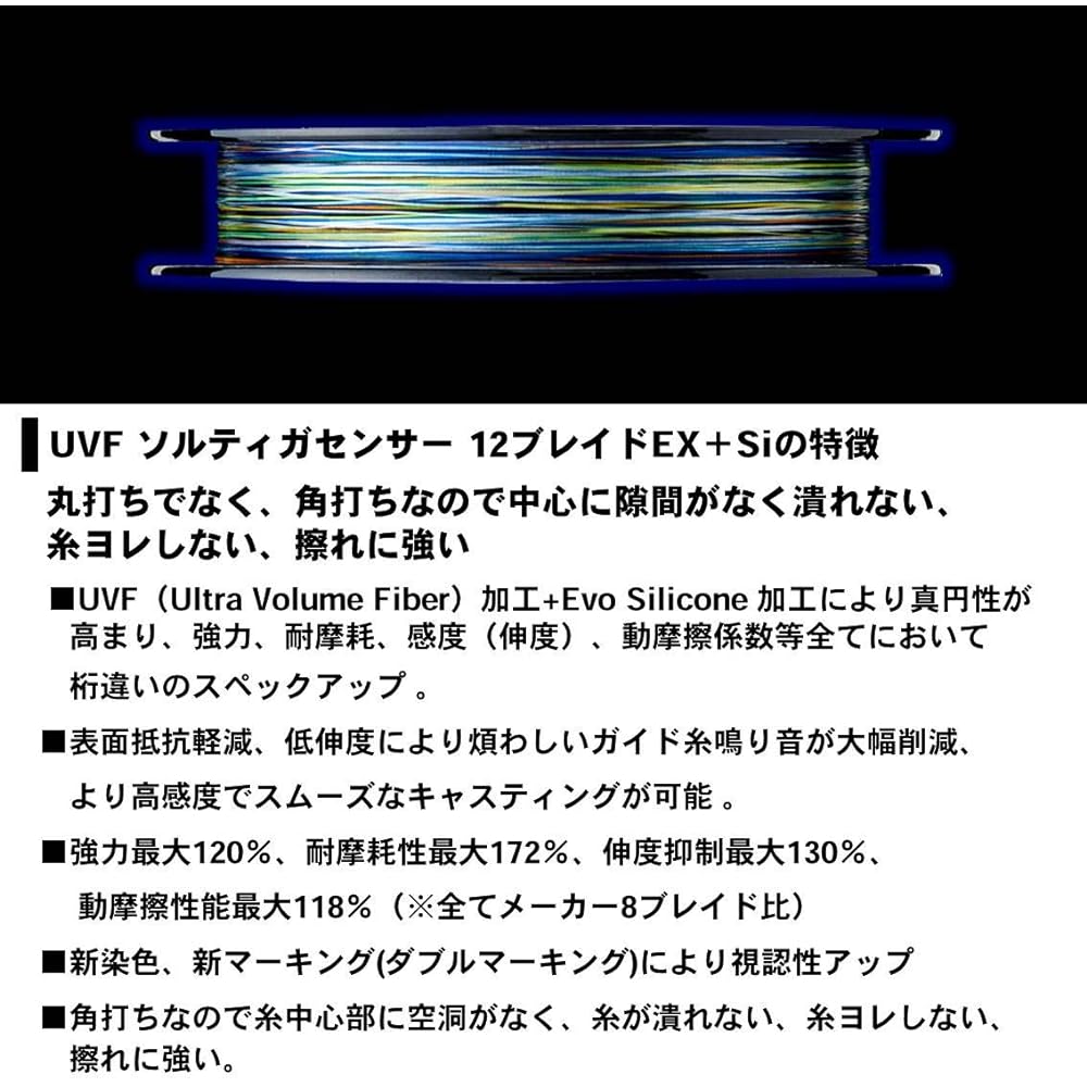 DAIWA PE line UVF Saltiga sensor X12EX+Si 0.6-10 200/300/400/600m 5 colors (with color marking)