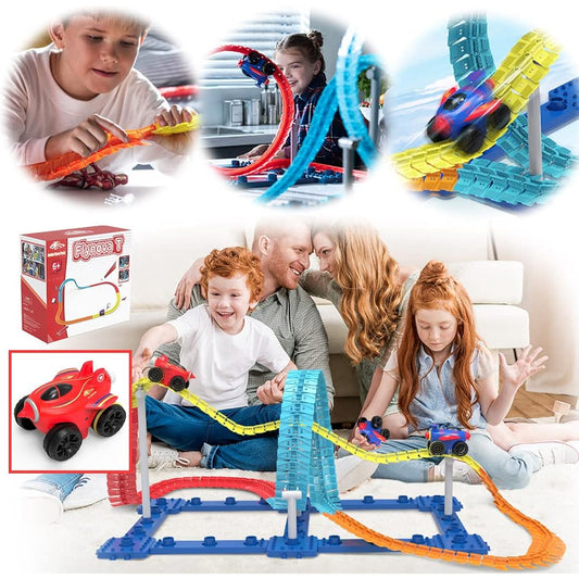 (Aset) Car Color [Red] Trailblazer Trailblazer Toy Car Rail Rail Set Track Play Build your own course and create a car full of speed (A set-2)