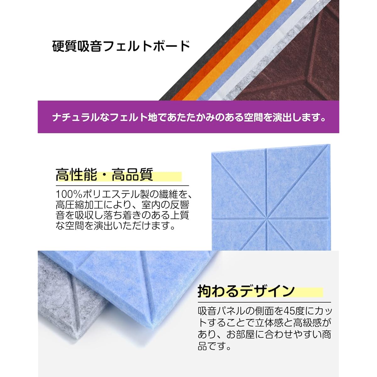 hite Moisture Proof Sound Absorbing Sheet Hard Soundproofing Material Wall Gaming Room/Recording Studio/Office/Karaoke Kyuon Material Musical Instrument Piano Room Soundproofing Measures 3m Double Sided Tape Comes with easy installation (300mm*300mm*9mm)